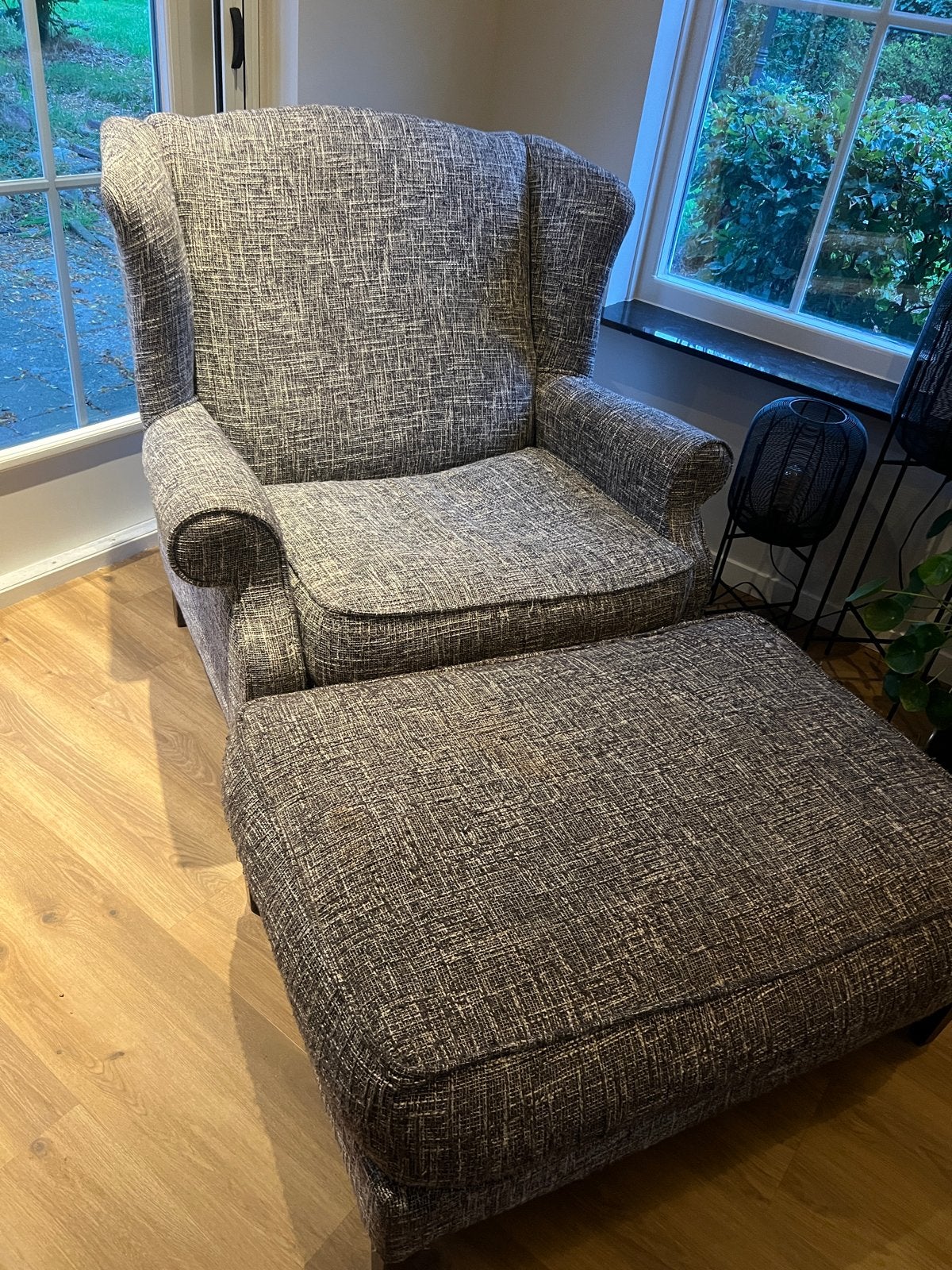 Loveseat met poef - Gebruikt, Ophalen, Gebruikt, Tweepersoons, 75 tot 100 cm