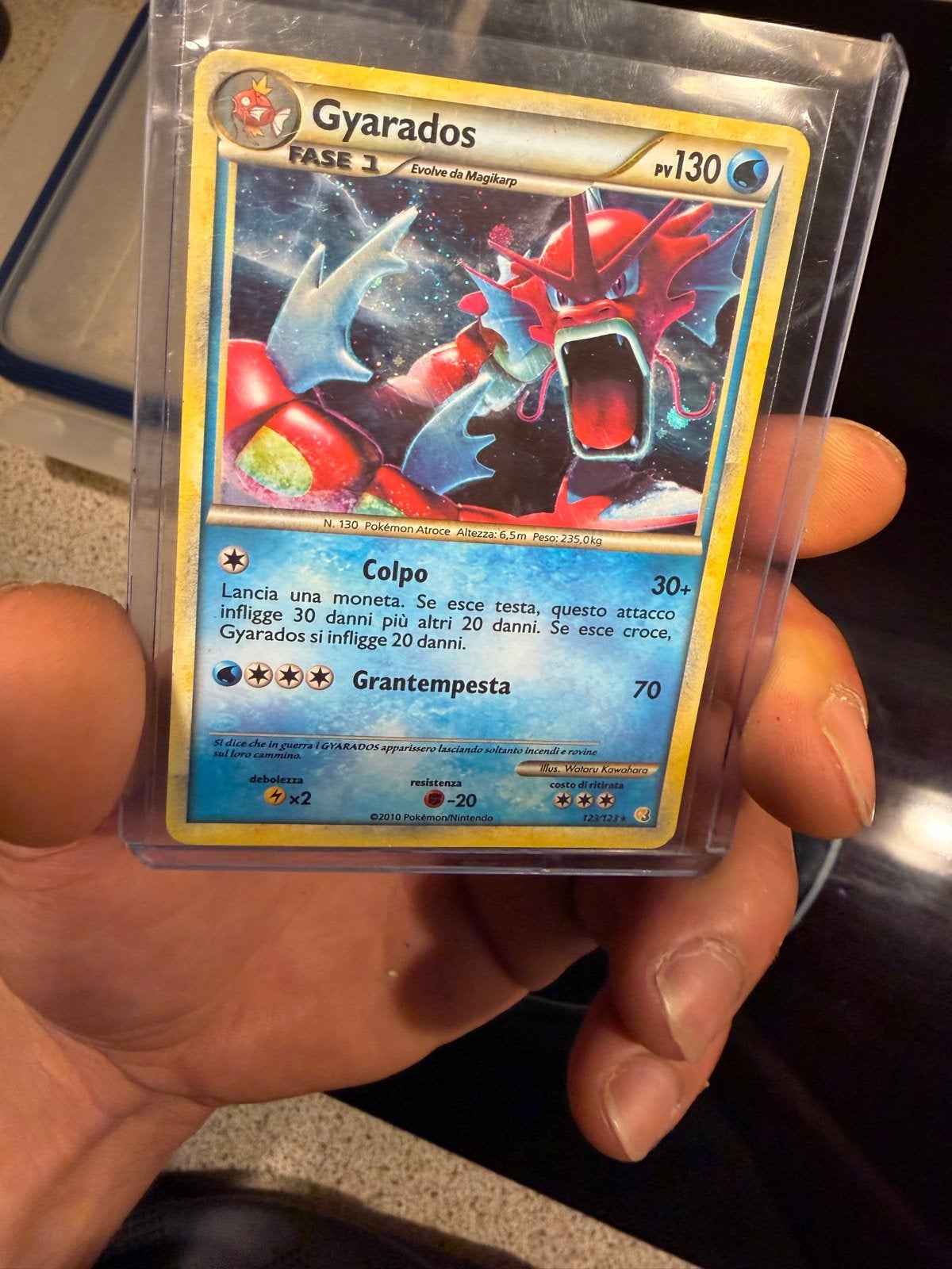 Shining Gyarados #123 Holo heartgold Pokémon Kaart, Ophalen, Zo goed als nieuw, Losse kaart, Foil