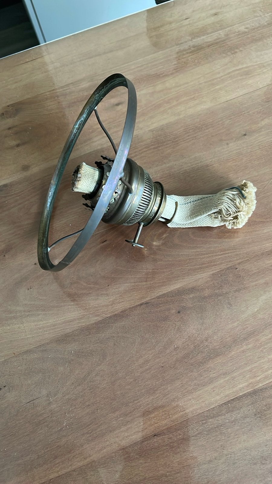 Antieke olielamp brander met cilinderglas - Matador, Ophalen of Verzenden