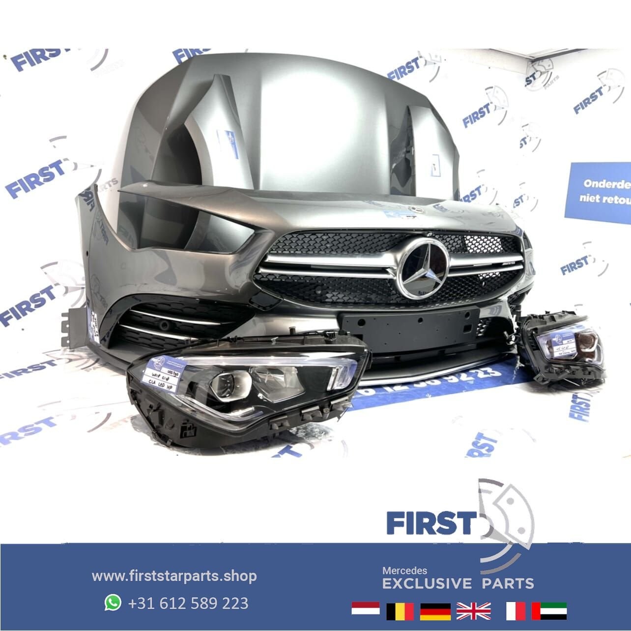W118 C118 CLA AMG LINE VOORKOP GRIJS origineel Mercedes 2018, Auto-onderdelen, Carrosserie en Plaatwerk, Gebruikt, -, Voor, Ophalen of Verzenden