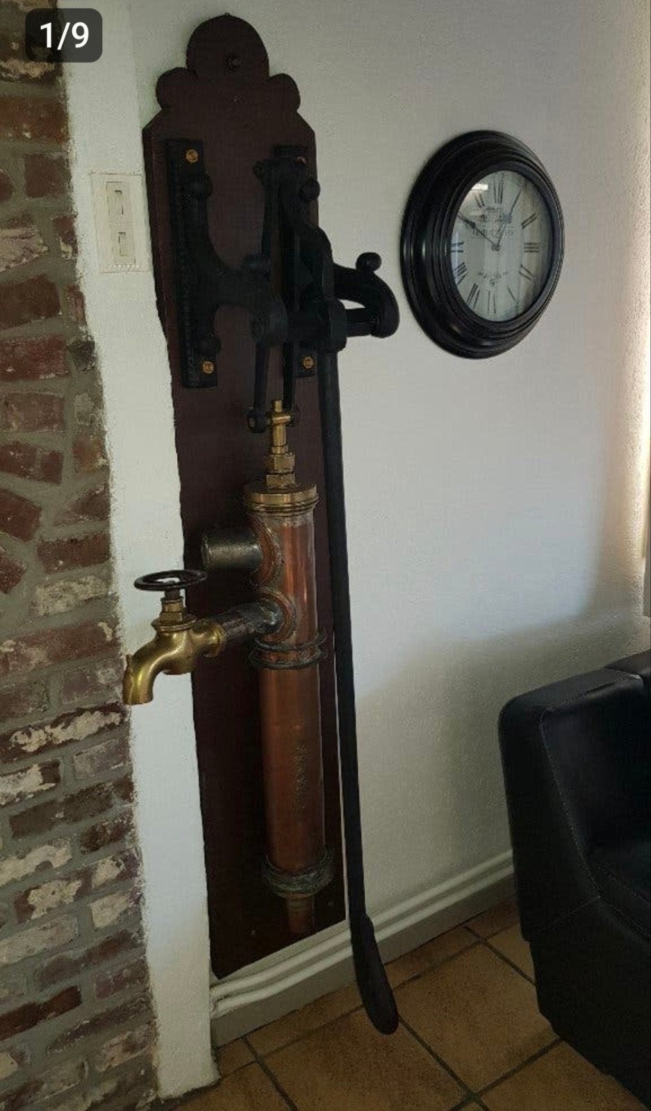 Oude antieke koperen waterpomp, Ophalen, Koper