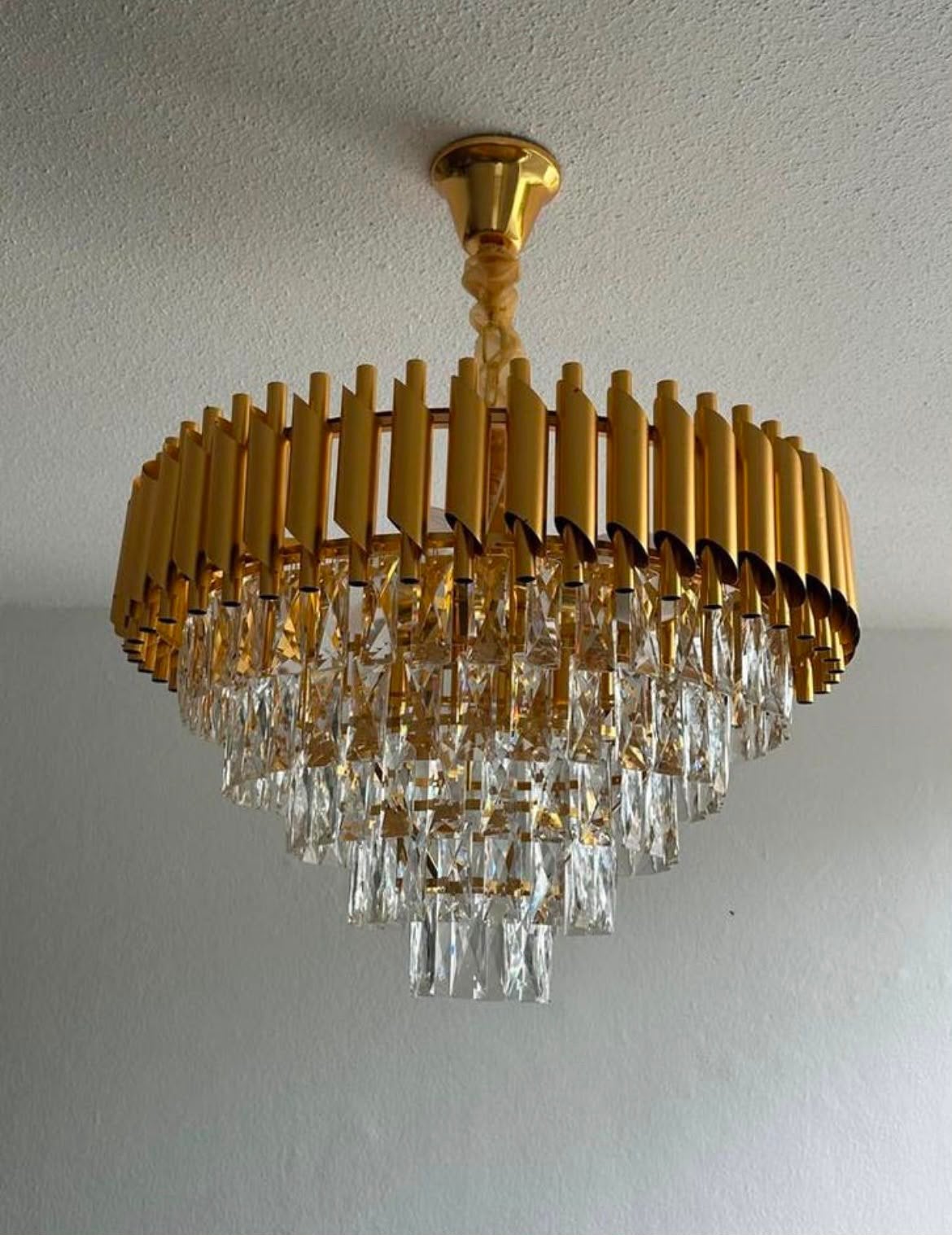 Gouden Kroonluchter NIEUW, Ophalen of Verzenden, Nieuw, Metaal