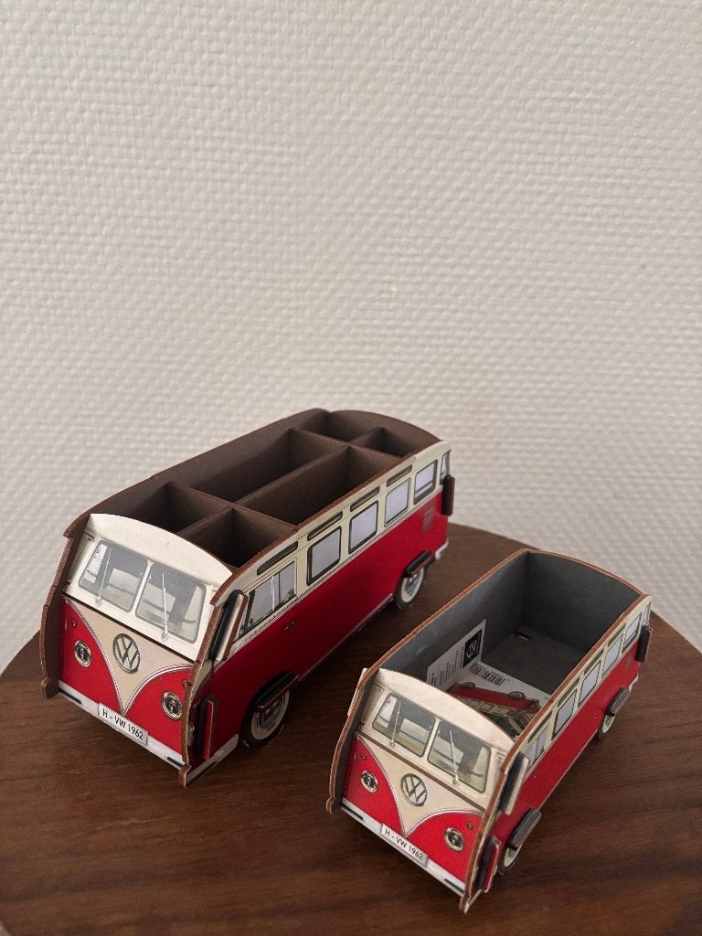 VW T1 bus pennenhouder + bureau-organizer. Set van 2., Vintage, Ophalen of Verzenden, Zo goed als nieuw, Rood