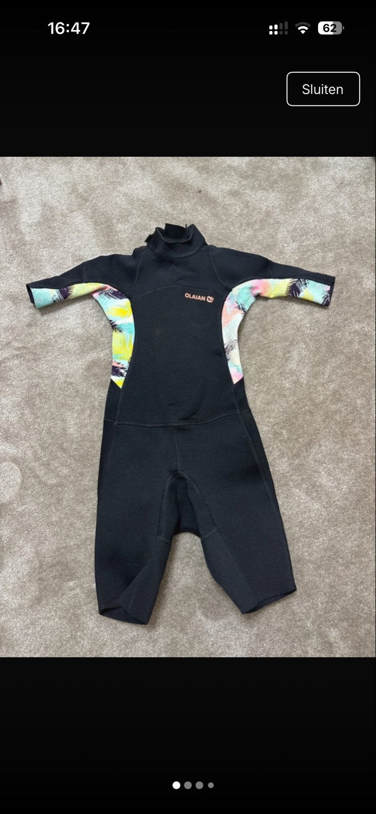 Kinder wetsuit OLAIAN 2.2 mm - Maat 125-132 (8 jaar), Ophalen of Verzenden, Gebruikt, Overige typen