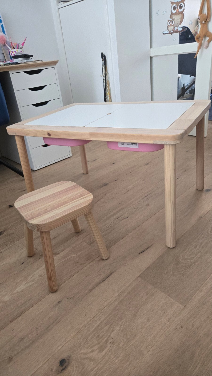 IKEA FLISAT kindertafel met stoel en opbergbakken, Ophalen, Gebruikt, Tafel(s) en Stoel(en)