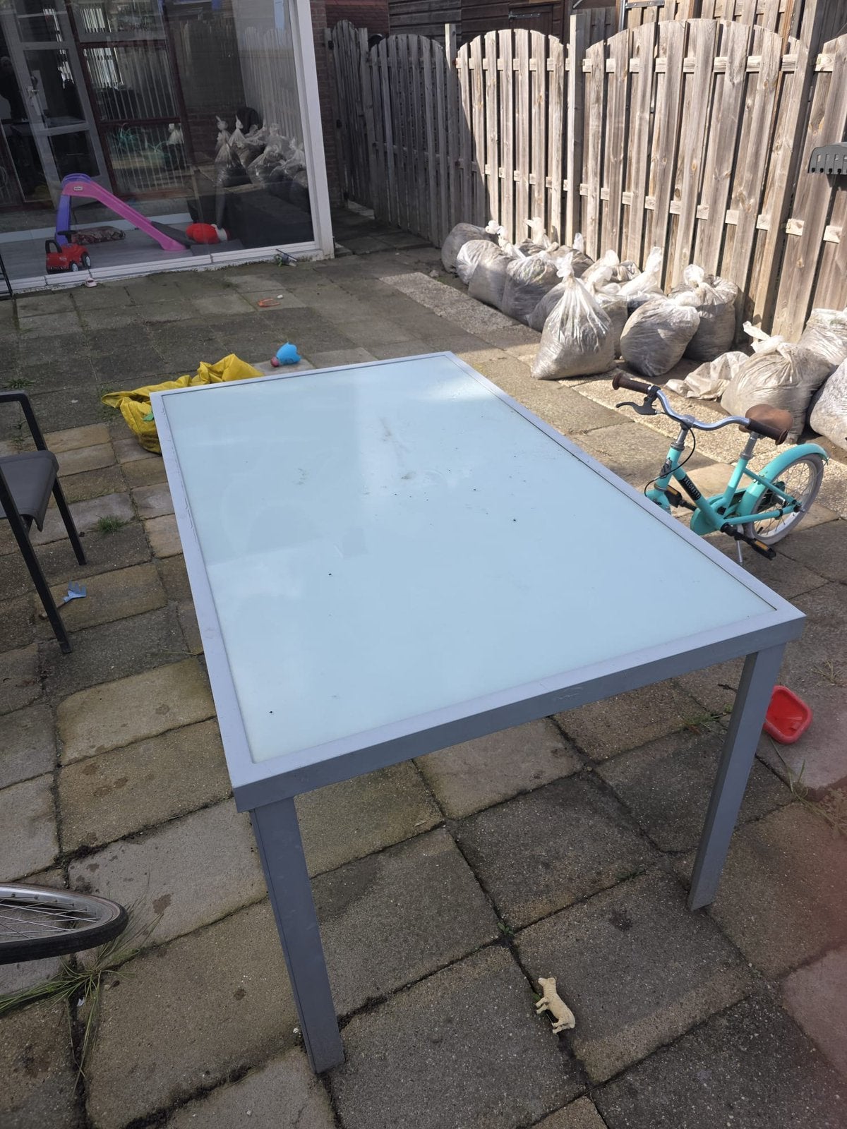Tuintafel terras in goede staat!, Ophalen, Zo goed als nieuw, Rechthoekig