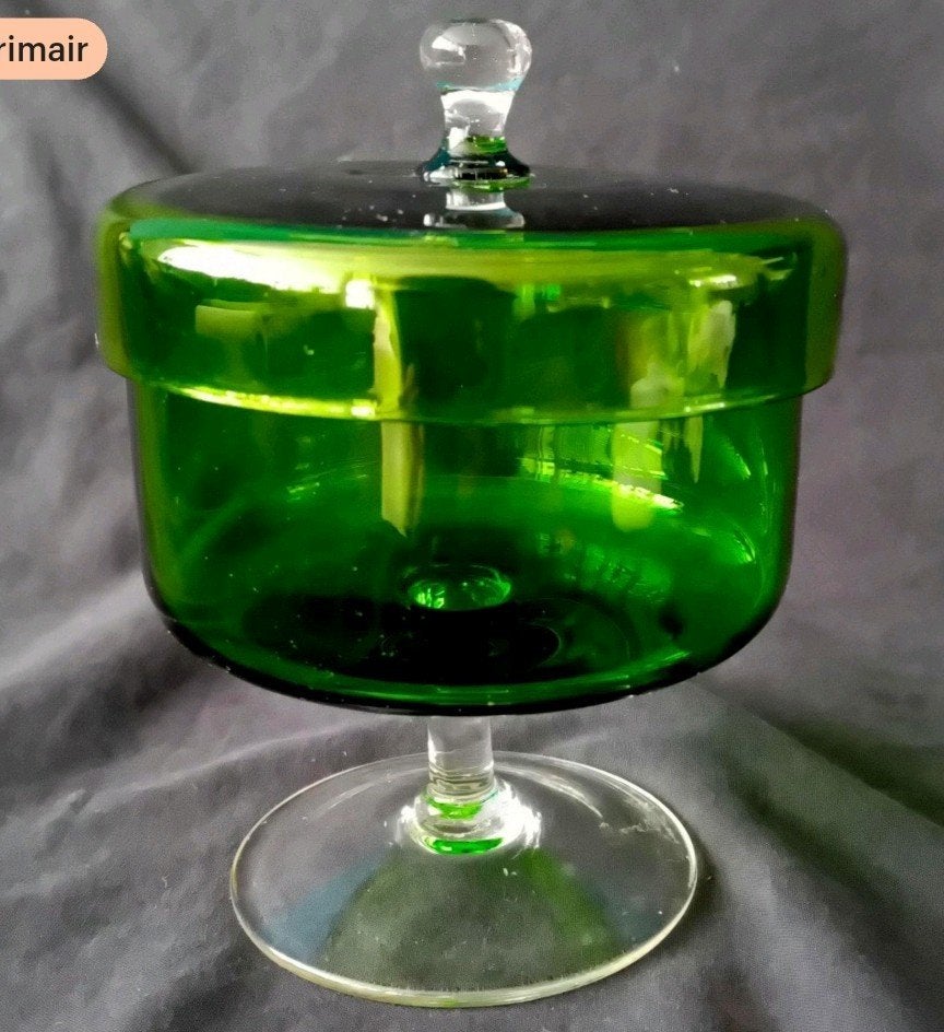 Smaragdgroene glazen pot, Ophalen of Verzenden