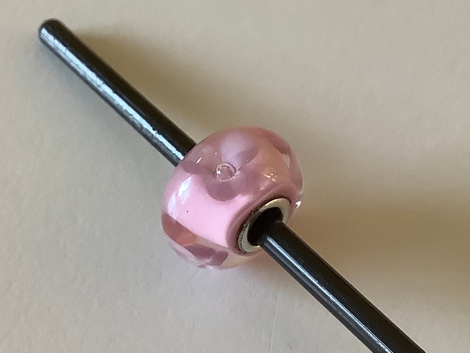 Trollbeads roze bloemen, retired, mooi formaat., Ophalen of Verzenden, Zo goed als nieuw, Glas of Kristal, Trollbeads