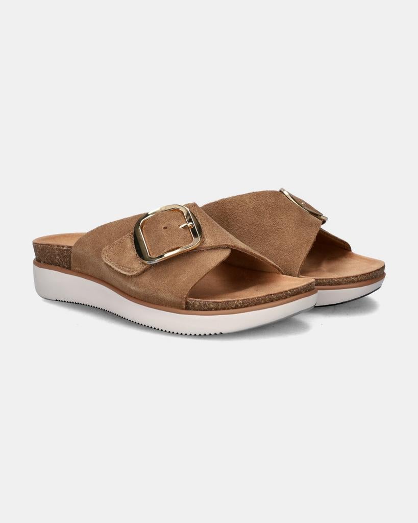Nieuwe Skechers Slippers Maat 38 - Leer, Kleding | Dames, Schoenen, Slippers, Skechers, Bruin, Nieuw