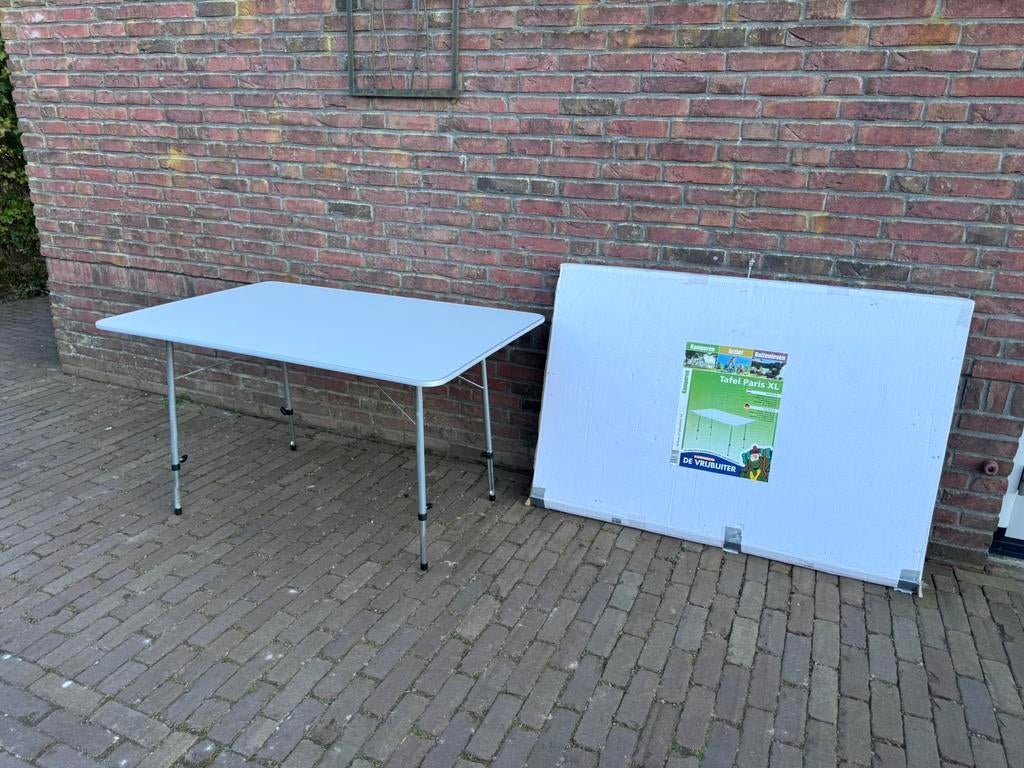 Campingtafel 120x80 cm in hoogte verstelbaar, Ophalen, Gebruikt, Campingtafel