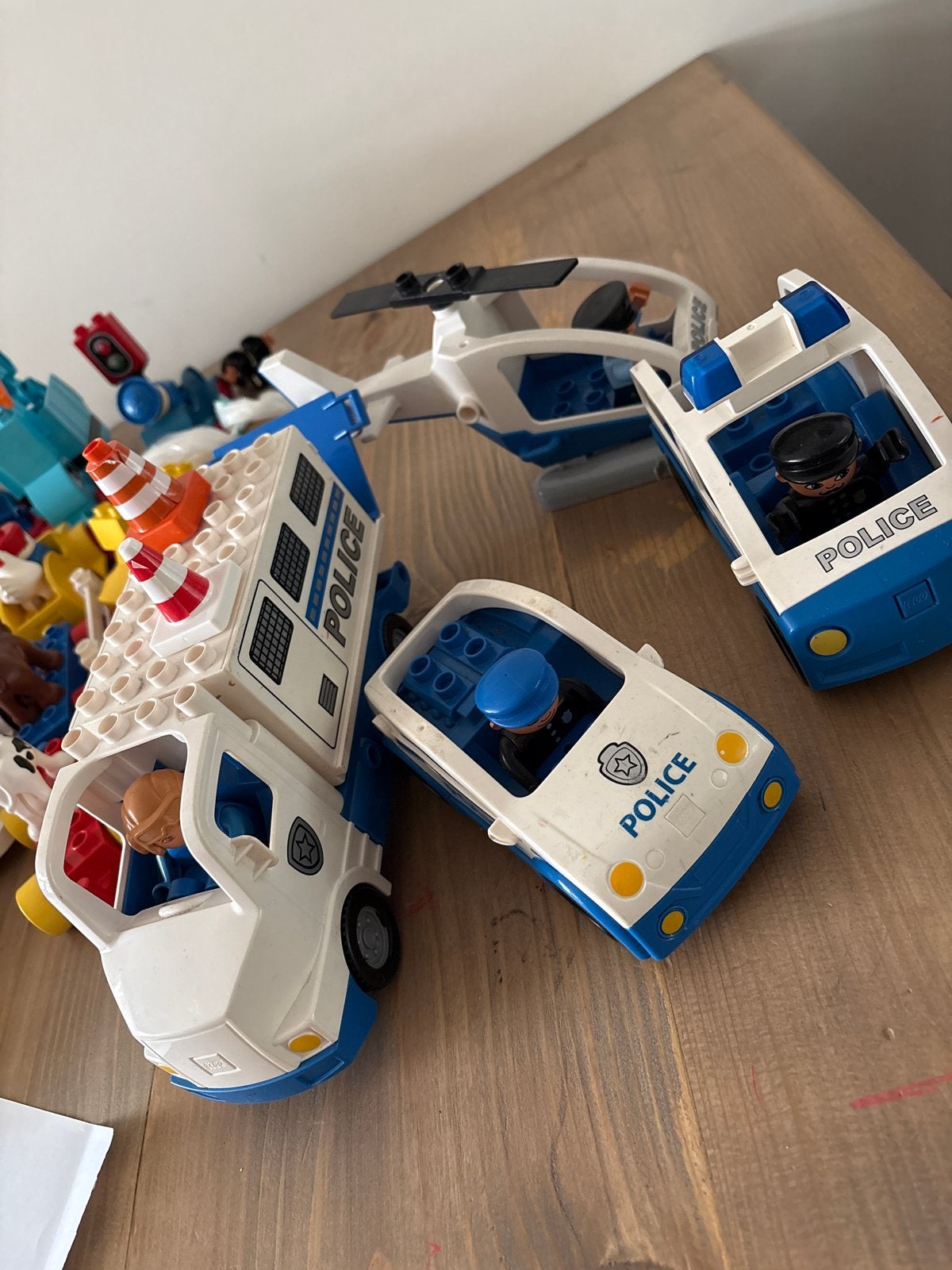 Duplo Politie Set: Auto, Busje en Helikopter, Ophalen of Verzenden, Zo goed als nieuw, Overige merken