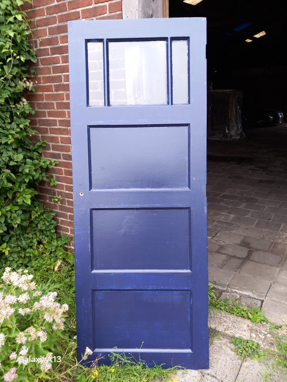 Vintage deuren: blauw (1960) en wit/geel (1974), Doe-het-zelf en Verbouw, Deuren en Horren, Gebruikt, Minder dan 80 cm, Binnendeur