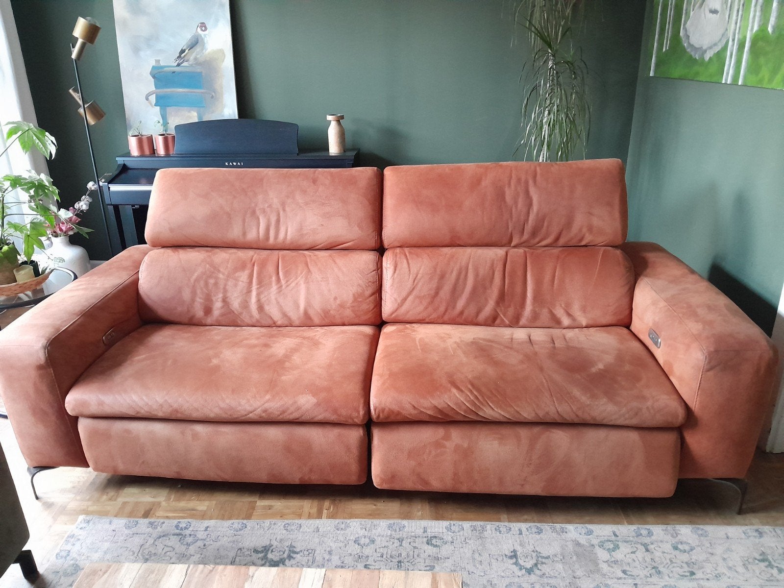 Gratis bank elektrisch, Ophalen, Gebruikt, 75 tot 100 cm, Stof