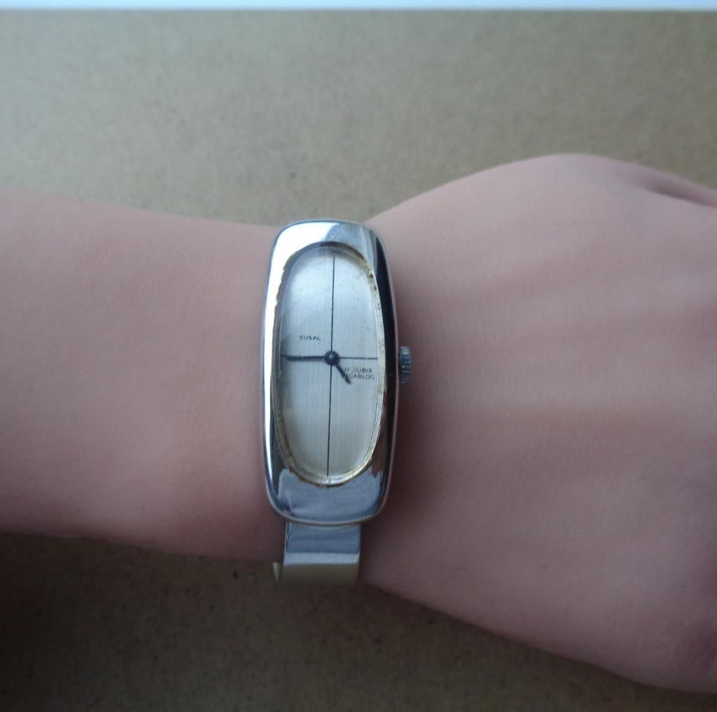 zilveren opwind dames pols horloge [406], Verzenden, Zilver, Overige typen