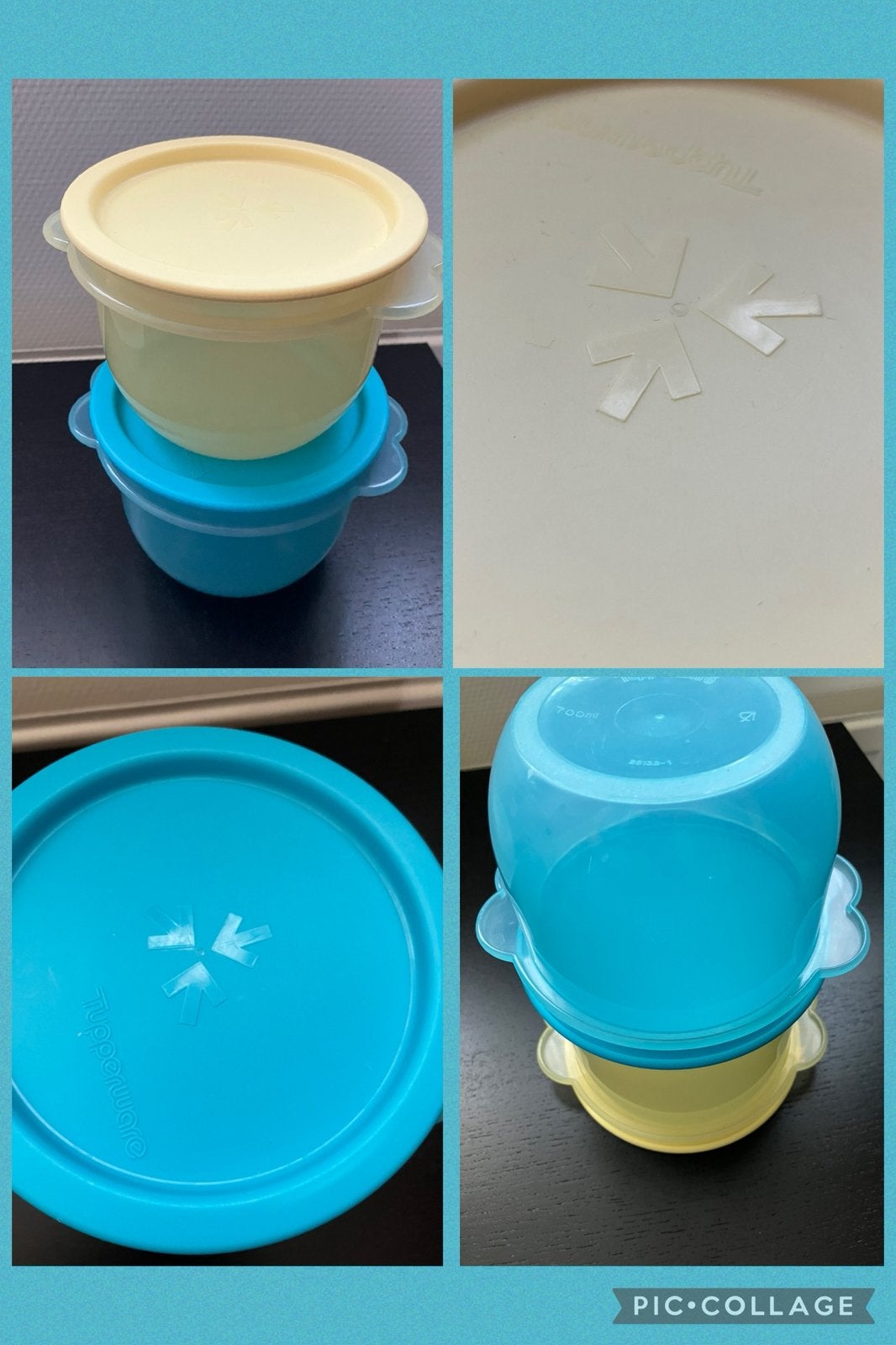 2x bolle bakjes met deksel Tupperware/z.g.a.n, Geel, Met deksel, Ophalen of Verzenden, Zo goed als nieuw