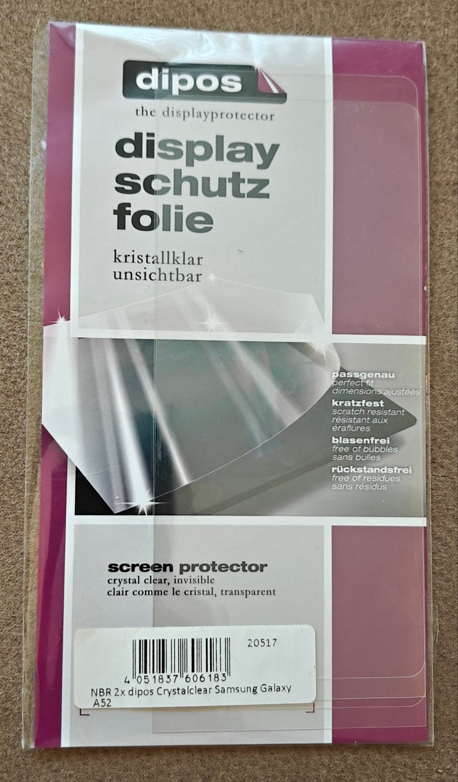 Samsung Galaxy a52 screenprotector (3 beschikbaar), Ophalen of Verzenden, Nieuw