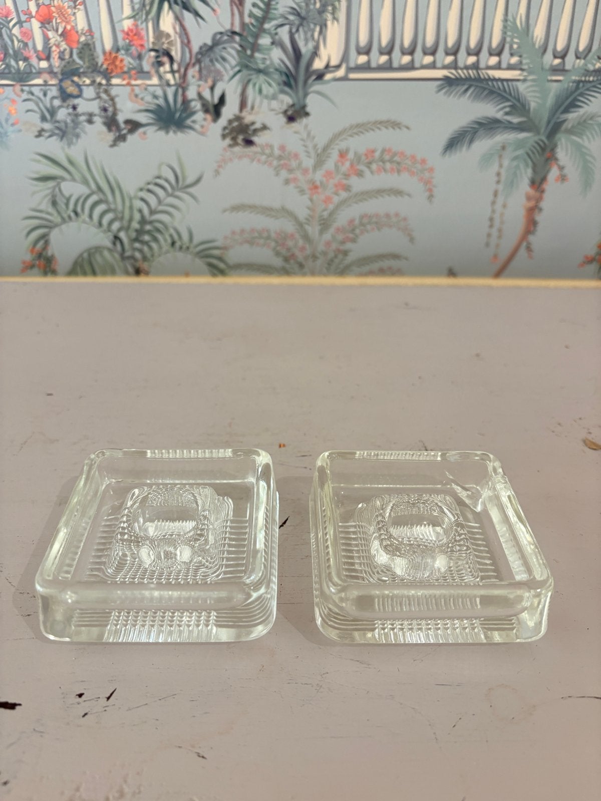 Vintage Bohemia Glass Kandelaars - Set van 2, Antiek en Kunst, Ophalen of Verzenden, Glas