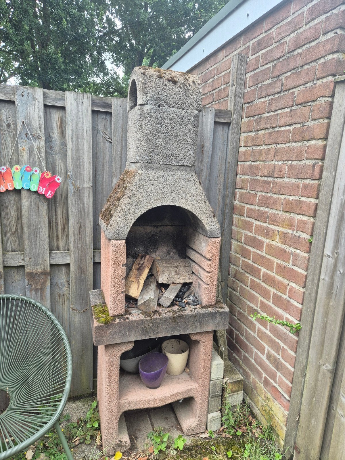 Stenen buitenhaard / BBQ, Ophalen, Gebruikt