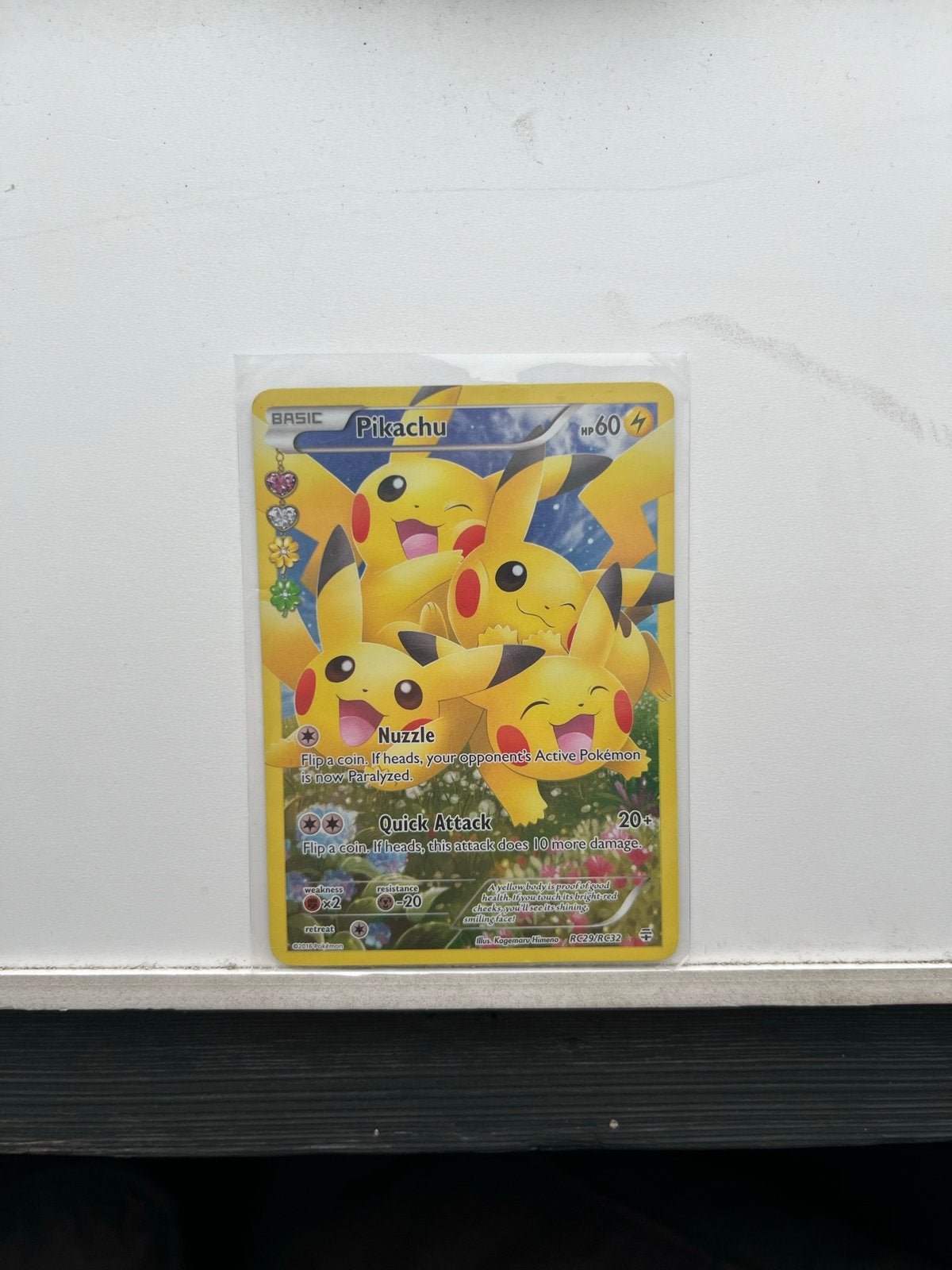 Pikachu Pokémon Kaart - Basic HP60 - Nuzzle Quick Attack, Ophalen of Verzenden, Gebruikt, Losse kaart