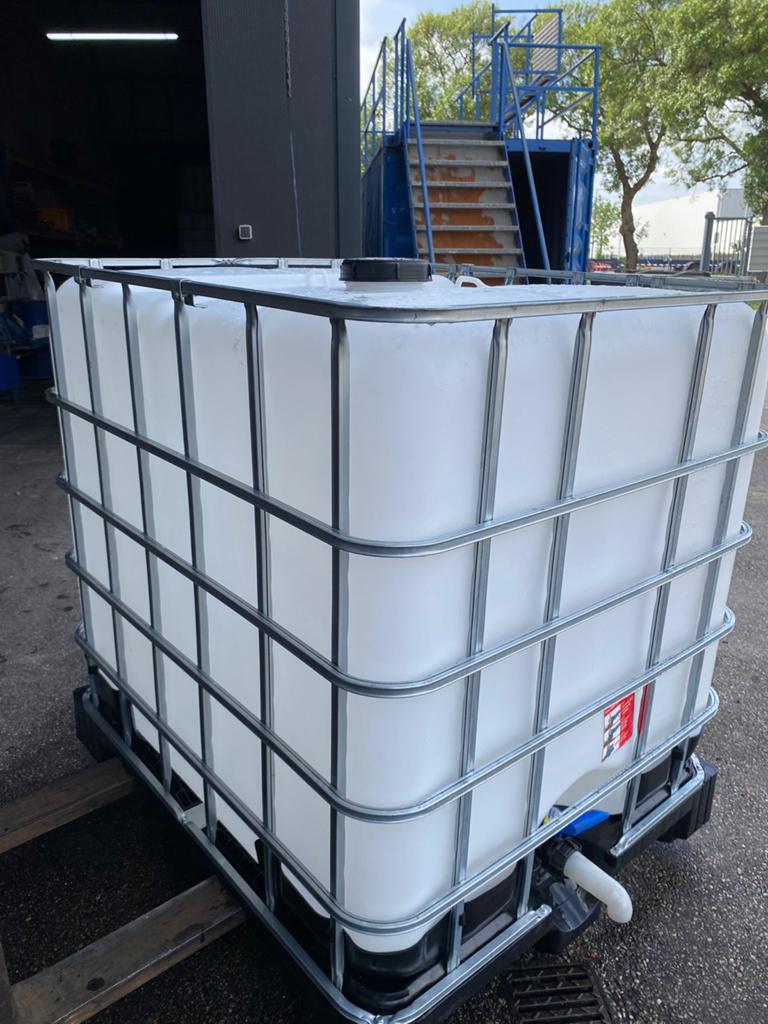 Eenmalig gebruikt IBC vat 1000 liter - Volledig schoon, Ophalen, Zo goed als nieuw