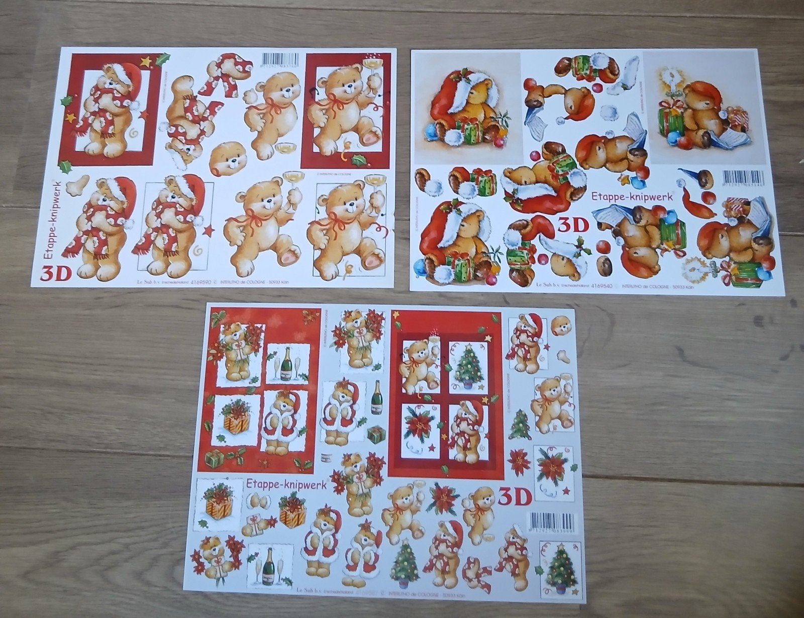 Le Suh Etappe Knipwerk Kerst 3 vellen beren, Ophalen of Verzenden, Nieuw, Kerst