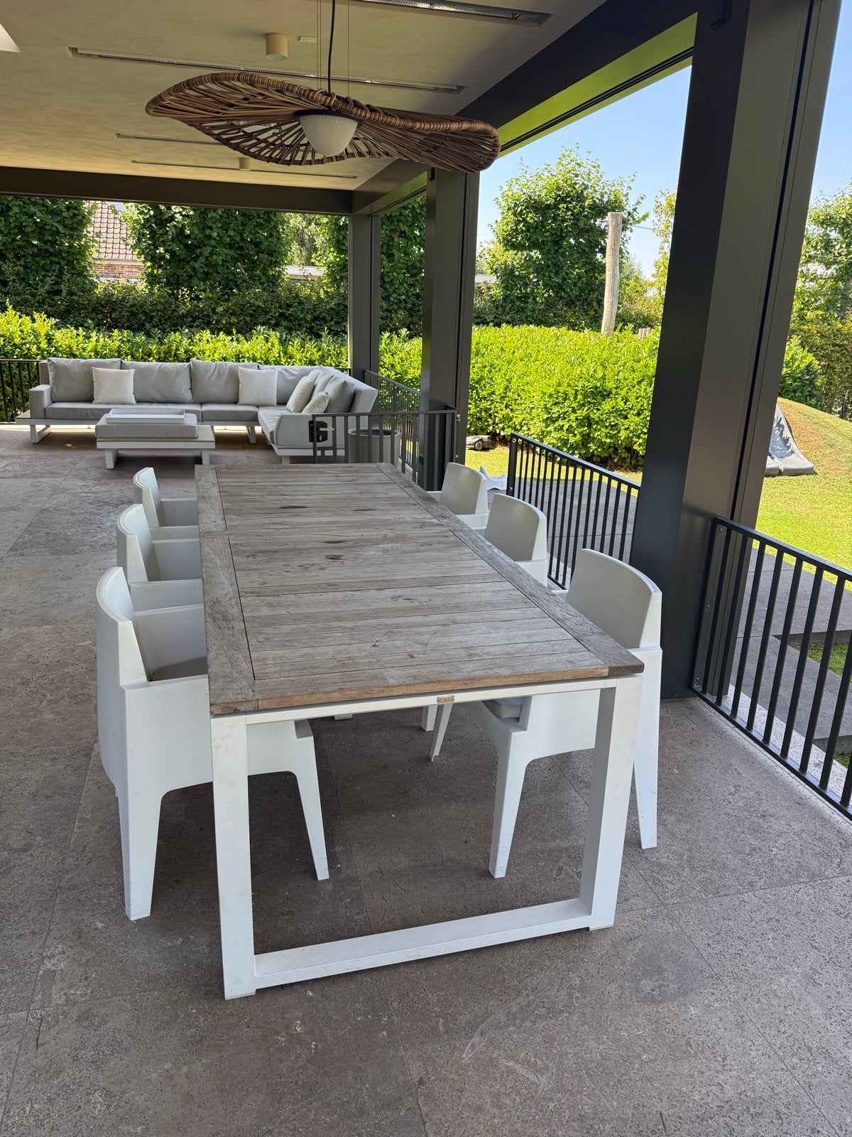 Concept Life Tuintafel 260x100cm met 6 Kubus Stoelen, Tuin en Terras, Tuinmeubel-accessoires, Ophalen, Gebruikt