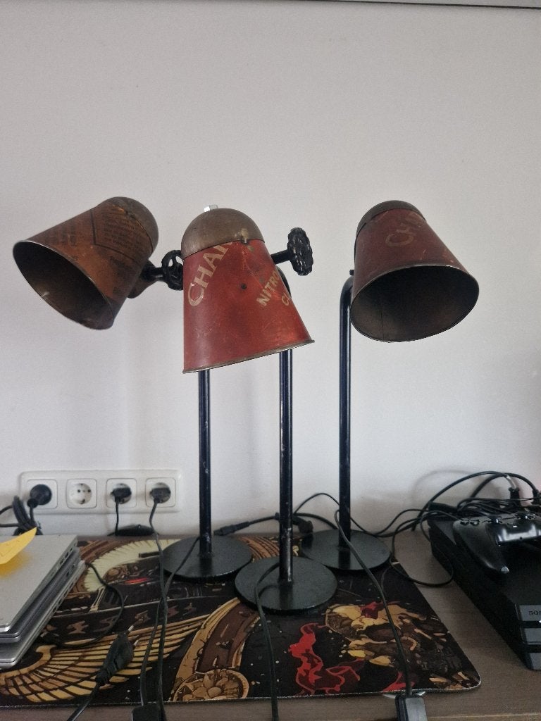 Robuuste industriële (tafel)lampen, 50 cm, Met schakelaar, Bureaulamp, Gebruikt
