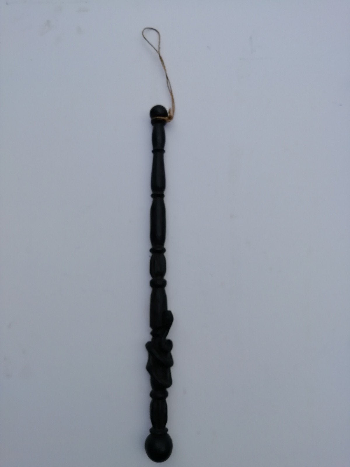 Antieke Houten Rituele Staf met Slangsnijwerk, Ophalen of Verzenden