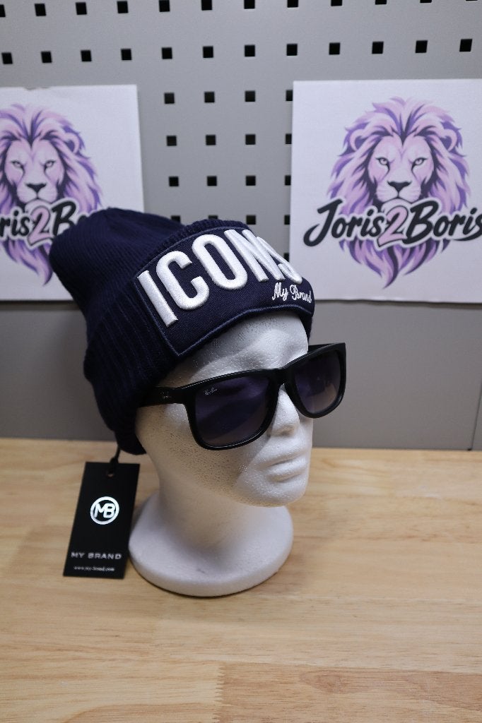 Nieuw My Brand ICONS beanie muts in het blauw €7,50, Nieuw, Overige maten, Ophalen of Verzenden, Muts