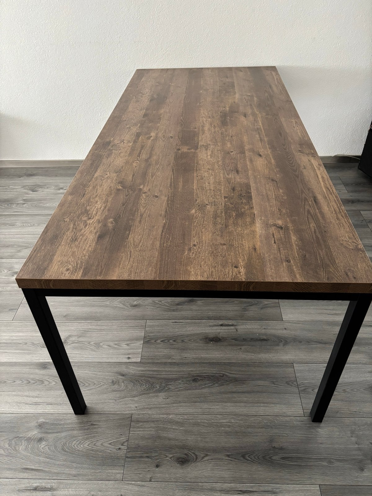 Eettafel en 2 ronde bijzettafels, Ophalen, Gebruikt, 100 tot 150 cm, 200 cm of meer