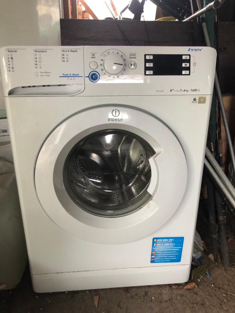 Indesit Innex Wasmachine 6kg 1400 toeren A++, Ophalen, Gebruikt, 85 tot 90 cm, 1200 tot 1600 toeren