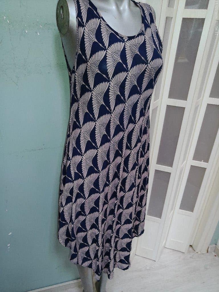 Refined mooie jurk creme blauw L, Refined, Blauw, Maat 42/44 (L), Ophalen of Verzenden
