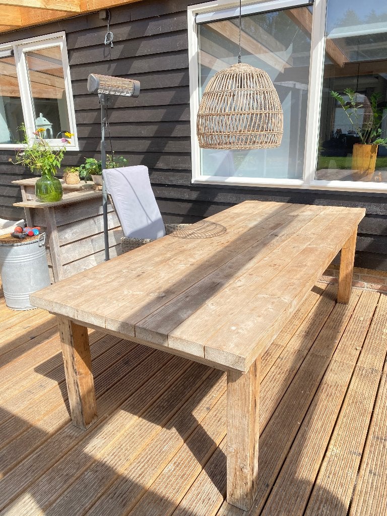 Tuintafel, Tuin en Terras, Tuintafels, Ophalen, Gebruikt, Rechthoekig, Hout