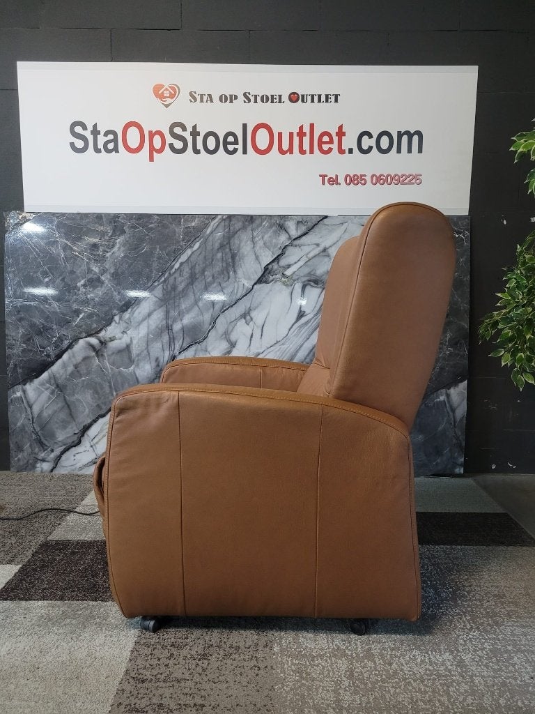 Staopstoel Cognacbruin Leder London, Minder dan 50 cm, Gebruikt, Minder dan 75 cm, Leer