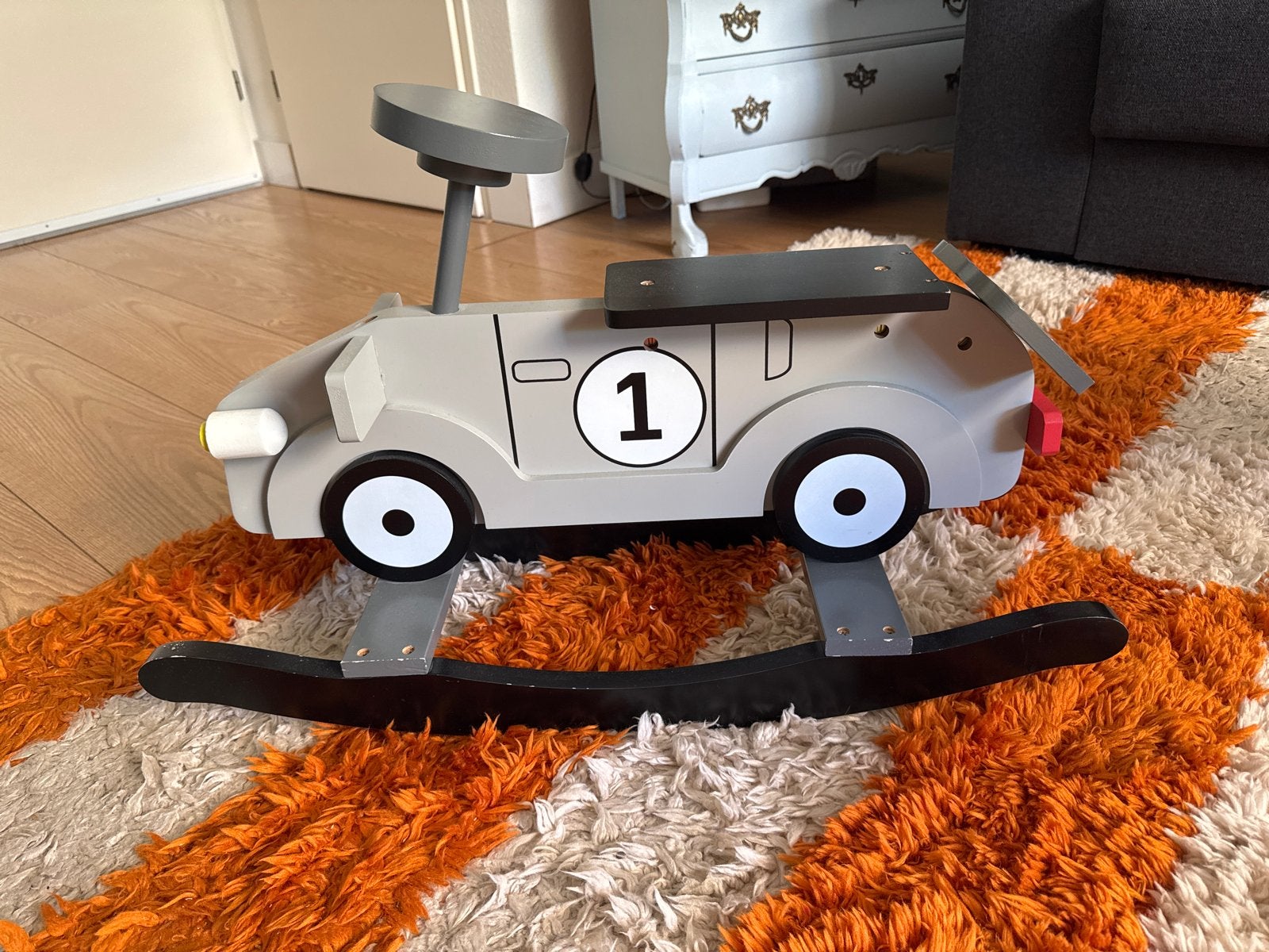 Houten hobbelauto 'My First Car' auto hout, Ophalen of Verzenden, Zo goed als nieuw, Rij- of Hobbelspeelgoed