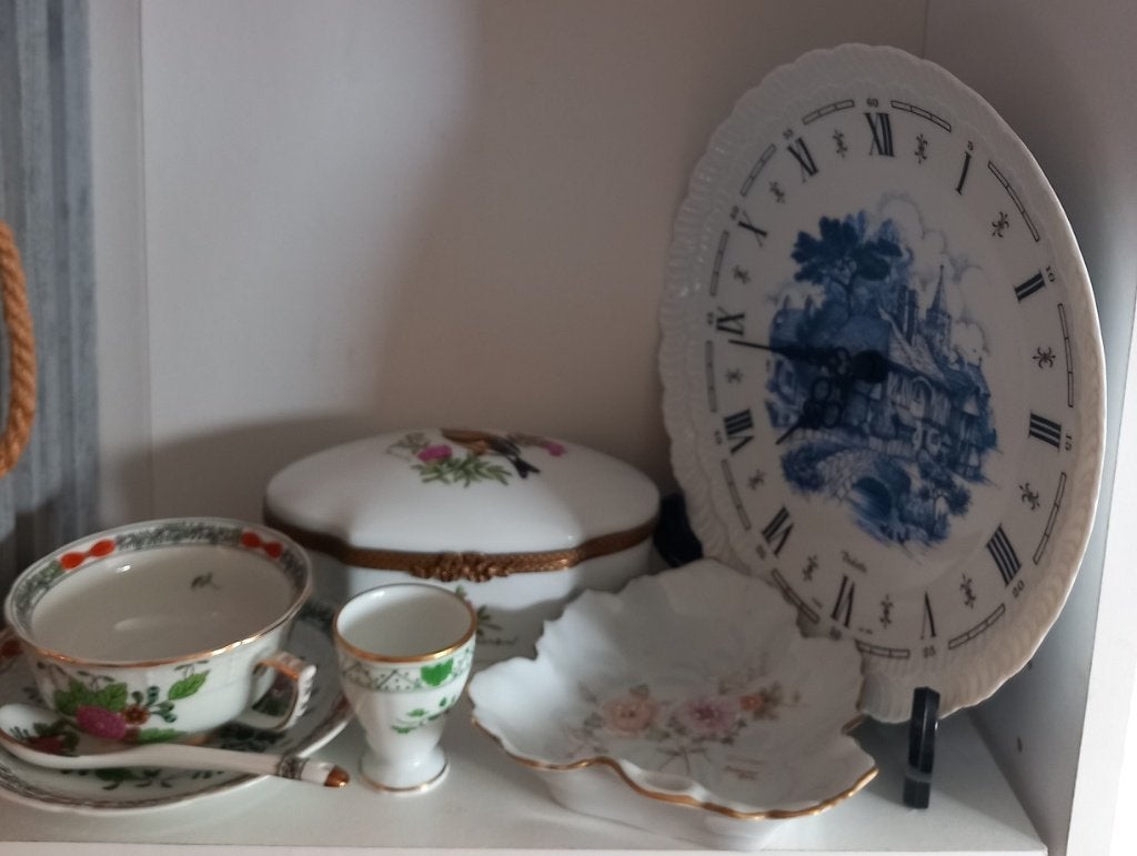 Limoges serviesdelen,klok,eierdop, Overige typen, Ophalen of Verzenden, Zo goed als nieuw, Overige stijlen
