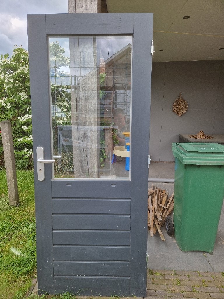 Buitendeur, Ophalen, 80 tot 100 cm, 200 tot 215 cm, Glas