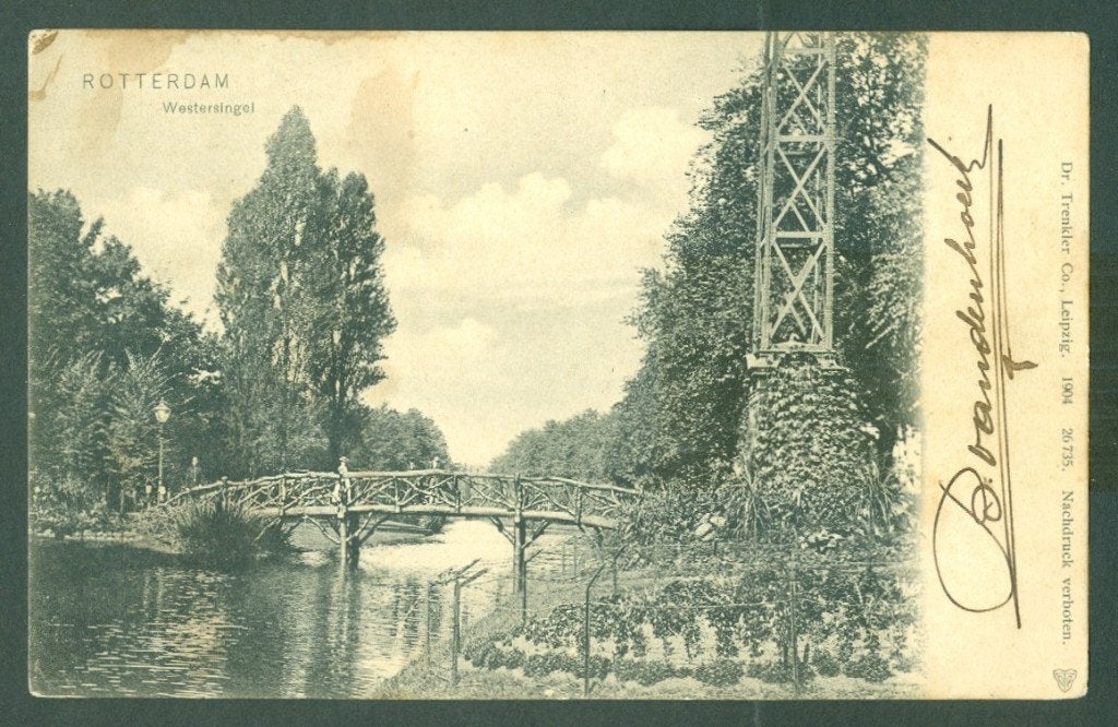 AK Rotterdam Trenkler 26735 Westersingel 1905, Ophalen of Verzenden, Voor 1920, Gelopen, Zuid-Holland
