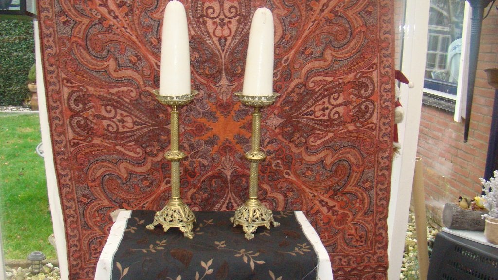 Stel kandelaren ( 19e eeuw, Ophalen of Verzenden, Koper of Brons