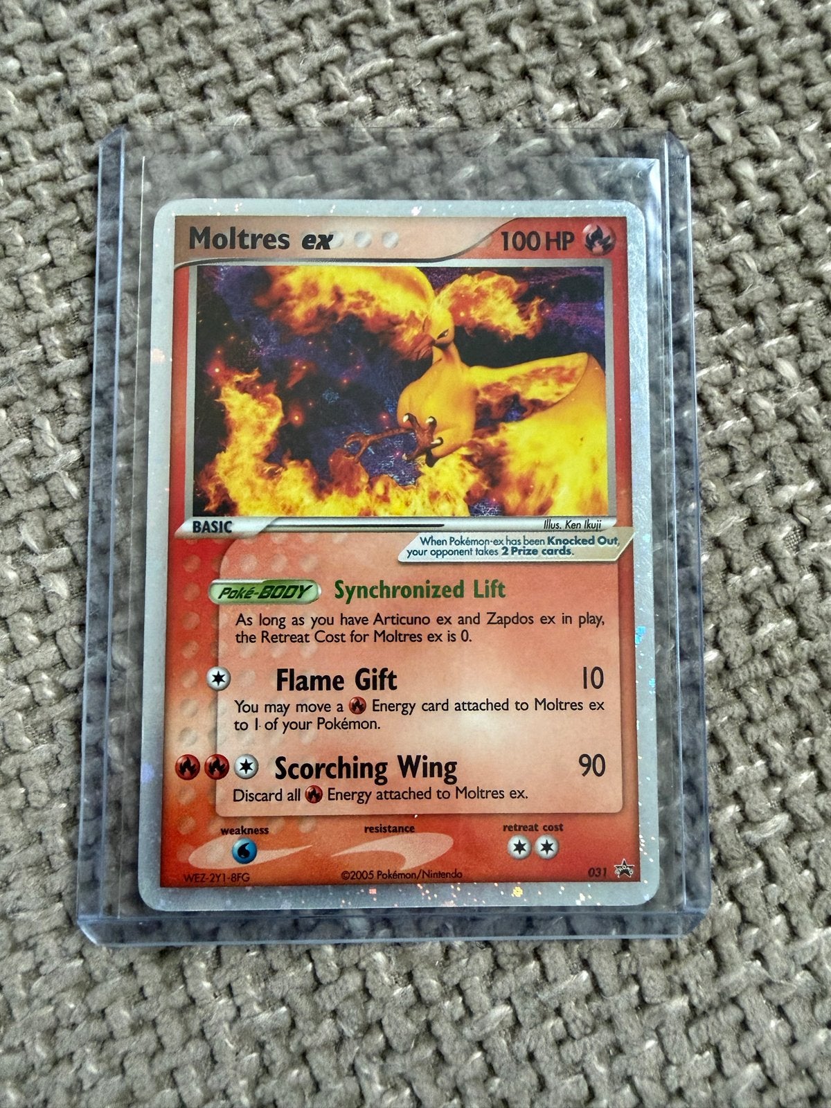 Moltres ex (2005), Hobby en Vrije tijd, Verzamelkaartspellen | Pokémon, Ophalen of Verzenden, Zo goed als nieuw, Losse kaart