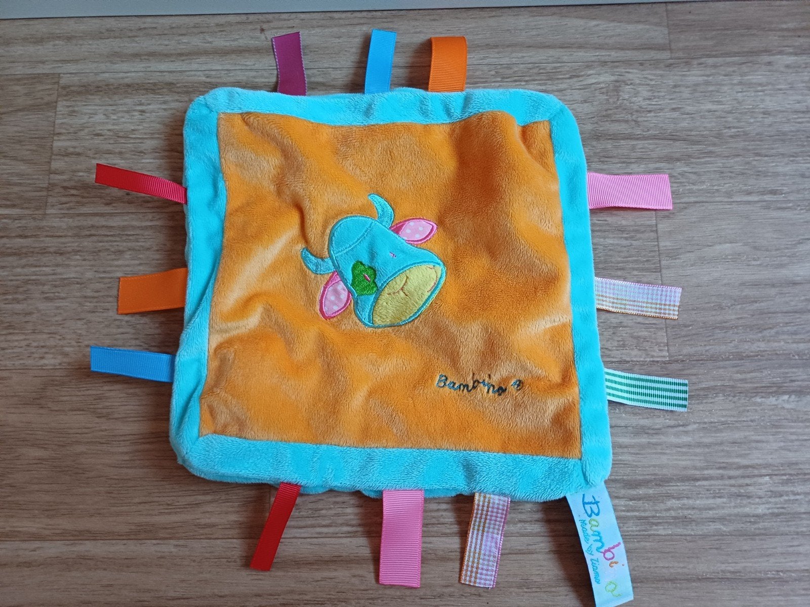 bambino doekje labeldoekje knuffeldoekje oranje blauw, Ophalen of Verzenden