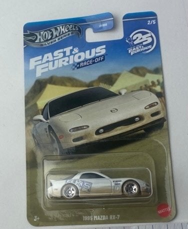 Hotwheels 1:64 Mazda RX-7, white 1995 - Race Off - Fast & Fu, -, Nieuw, Ophalen of Verzenden, Hotwheels