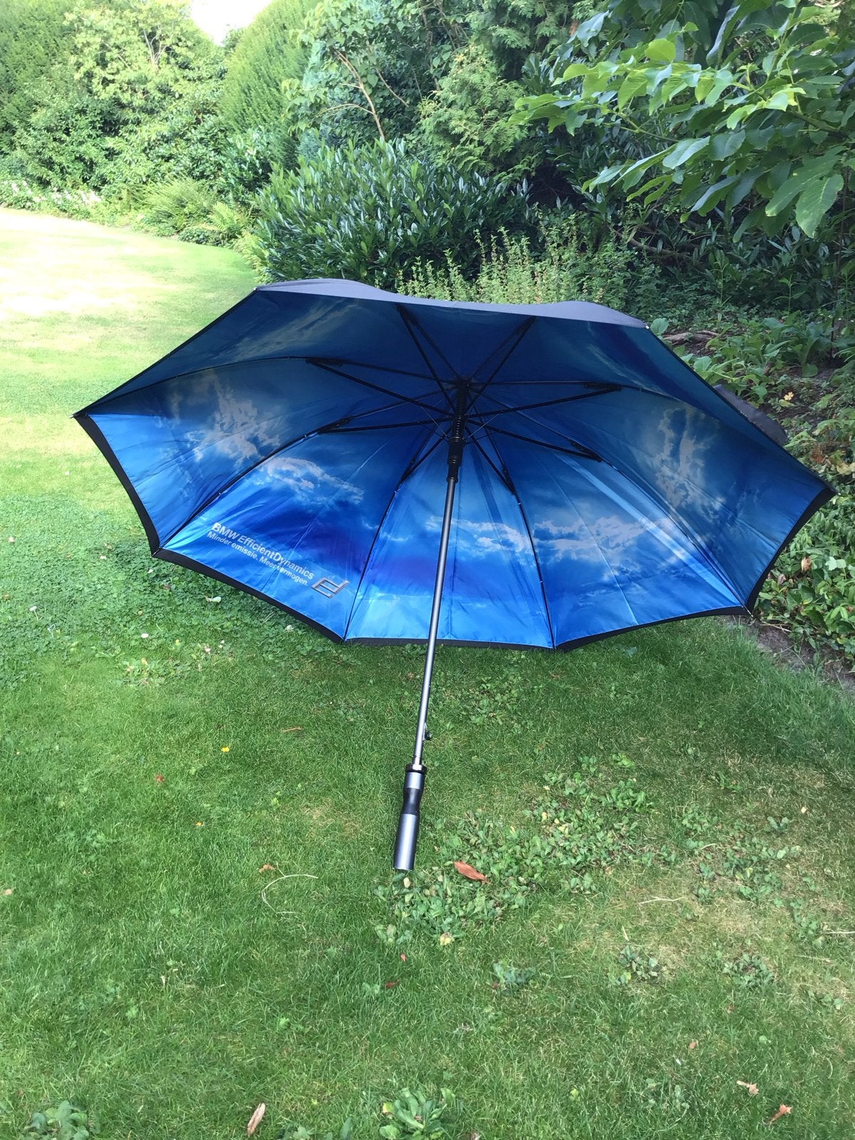 BMW Grote Golfparaplu met Blauwe Luchten aan  de Binnenkant, Ophalen of Verzenden, Gebruikt, Zwart