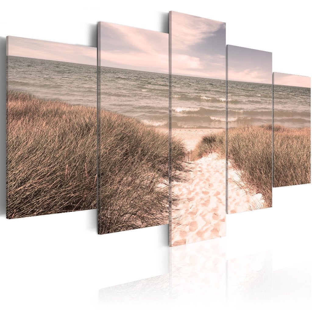 261 Duinen Noordzee 5 Luik Canvas Schilderij 200x100cm Nieuw, Ophalen of Verzenden, Landschap