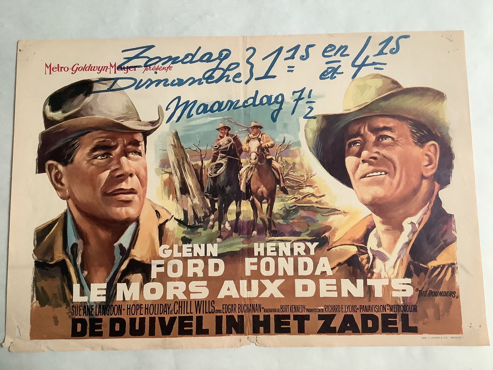THE ROUNDERS   filmposter   36-54 cm   Used, Ophalen of Verzenden, Gebruikt, Deurposter of groter, Film en Tv