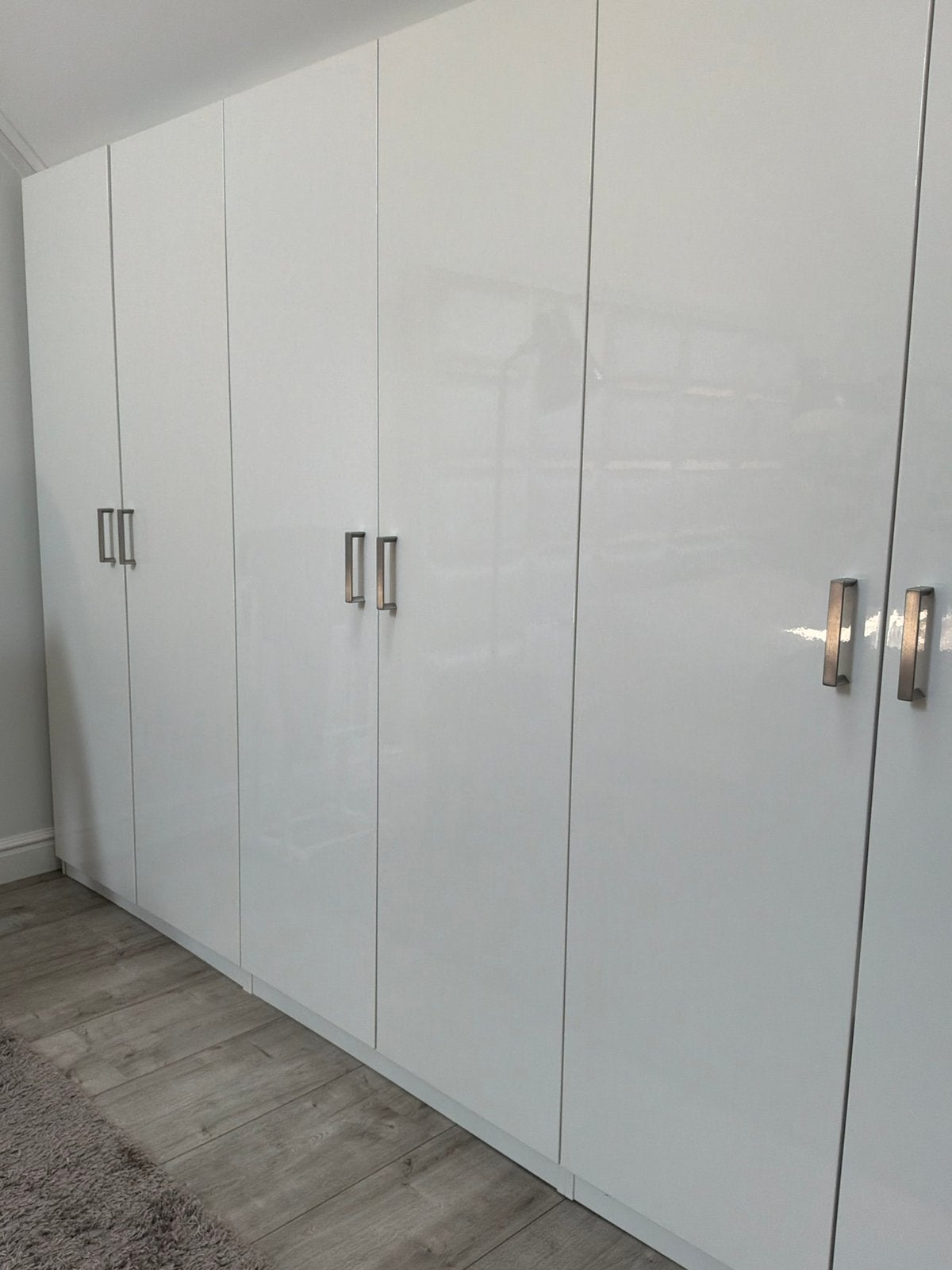 Te koop:12 IKEA-PAX kastdeuren, hoogglanswit, 201 hx50 b., Ophalen, 200 cm of meer, 50 tot 100 cm, Zo goed als nieuw