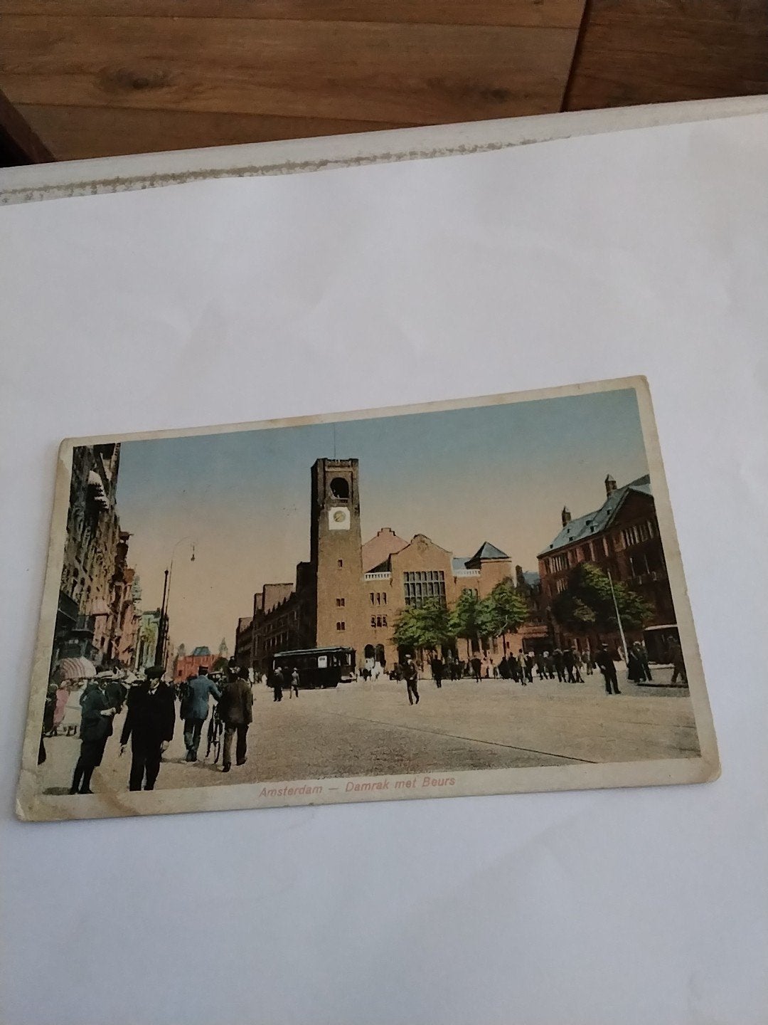 Oude ansichtkaart Amsterdam Damrak met Beurs - Gelopen, Ophalen of Verzenden, Voor 1920, Gelopen, Noord-Holland