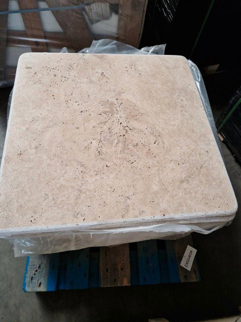TRAVERTIN TAFELBLADEN 80X80CM EXTRA DIK, Ophalen, Nieuw, 75 m² of meer, Overige typen