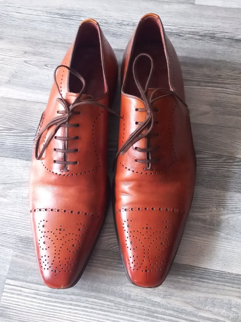 Magnanni handgemaakte lederen veterschoen, Bruin, Ophalen of Verzenden, Zo goed als nieuw, Magnanni