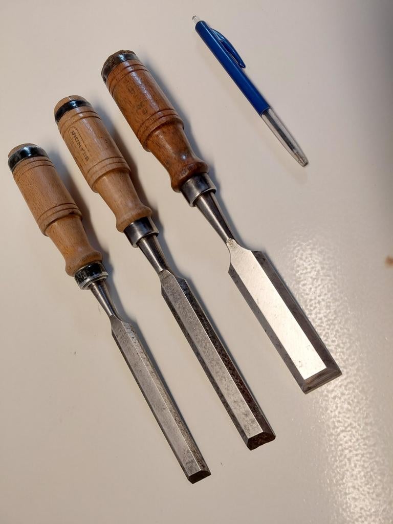 Mooie set beitels van Skandia  16,20 en 26mm, Antiek en Kunst, Antiek | Gereedschap en Instrumenten, Ophalen of Verzenden